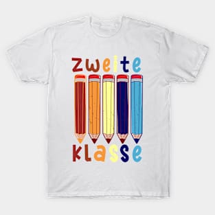 Stifte Zweite Klasse Schulbeginn T shirt T-Shirt